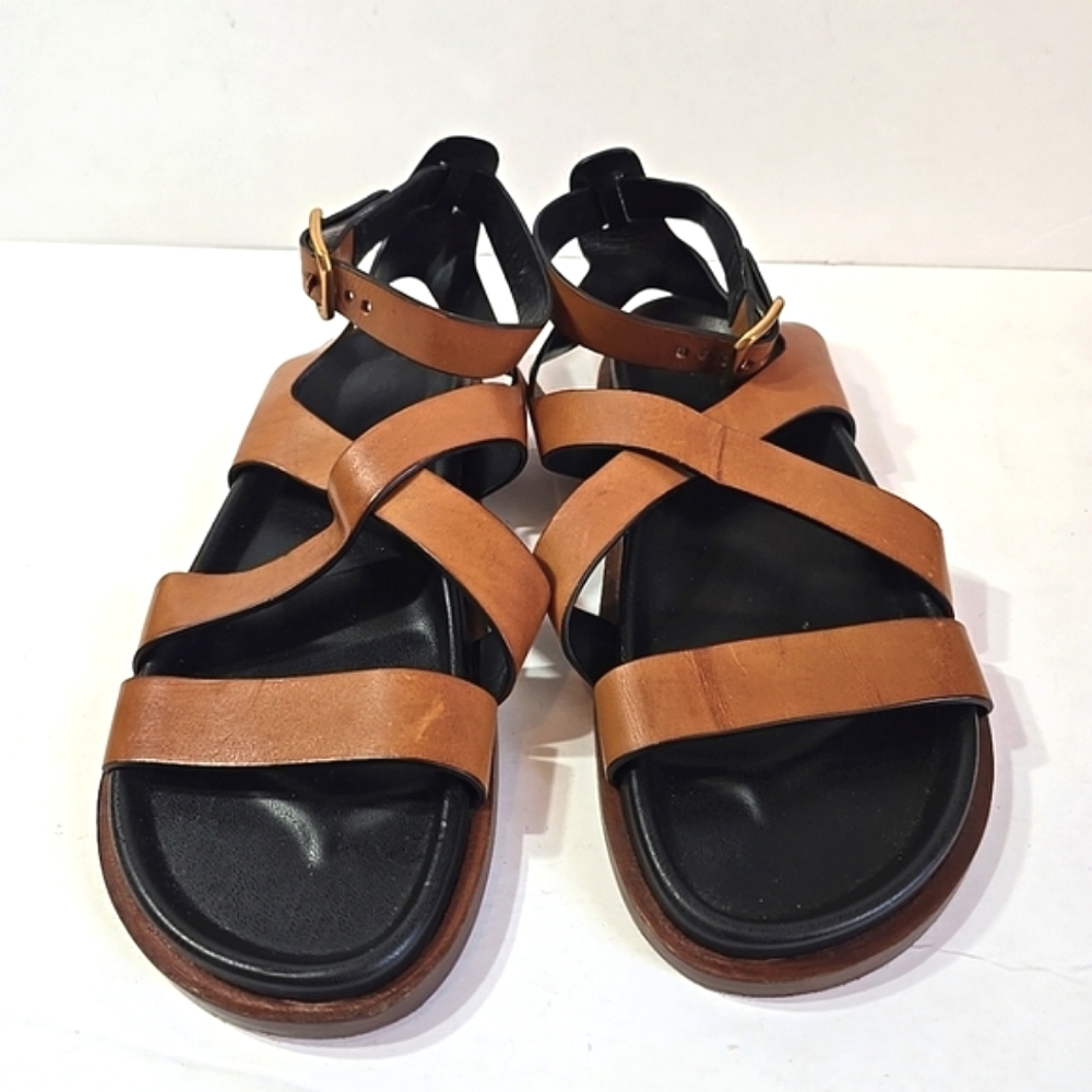 ME+EM Brown and Black Strappy Sandals